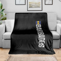 Barbados Flag Throw Blanket Distressed Vertical Typography Caribbean Island Pride Heritage Gift