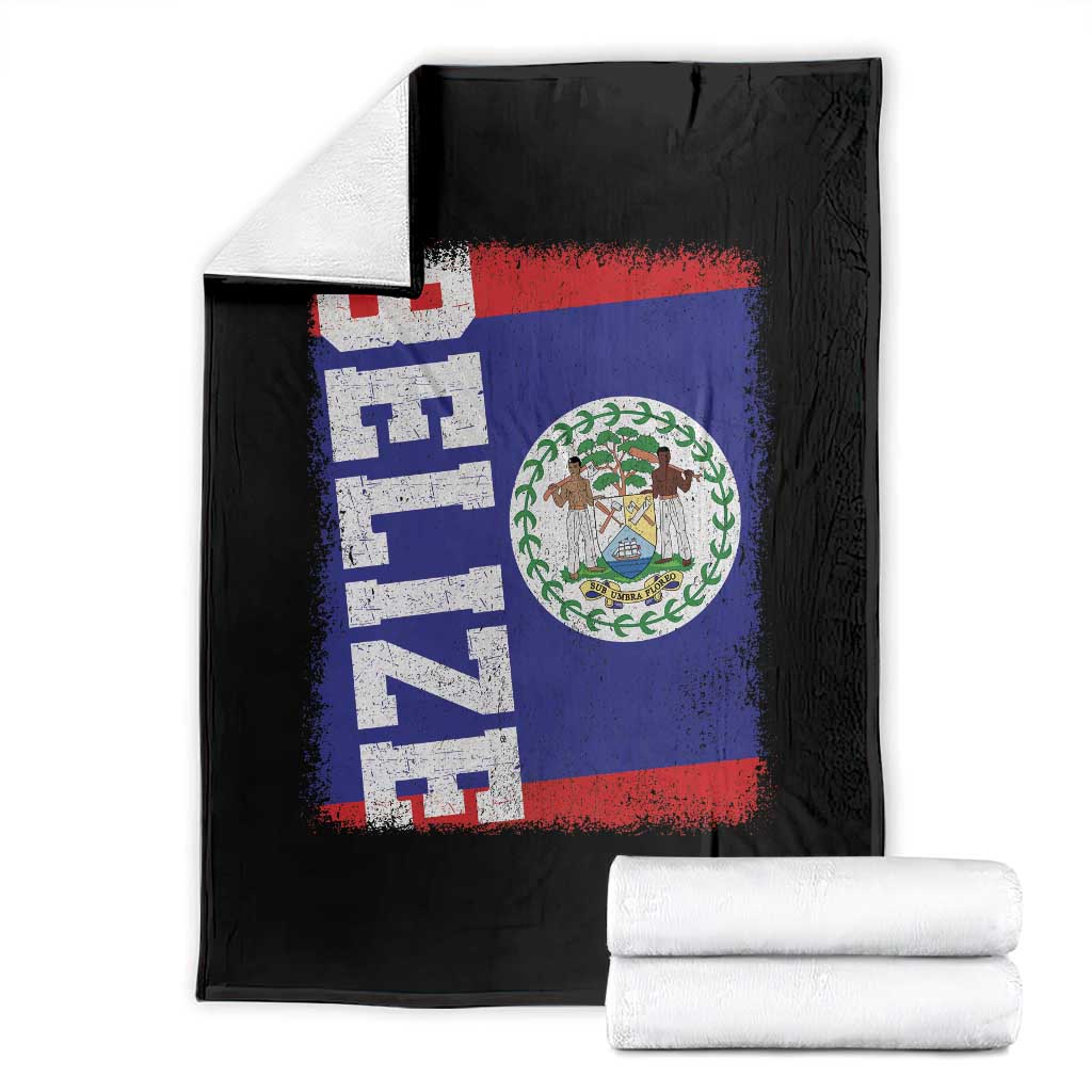 Vintage Belize Throw Blanket Distressed Flag Central American Pride Heritage Gift