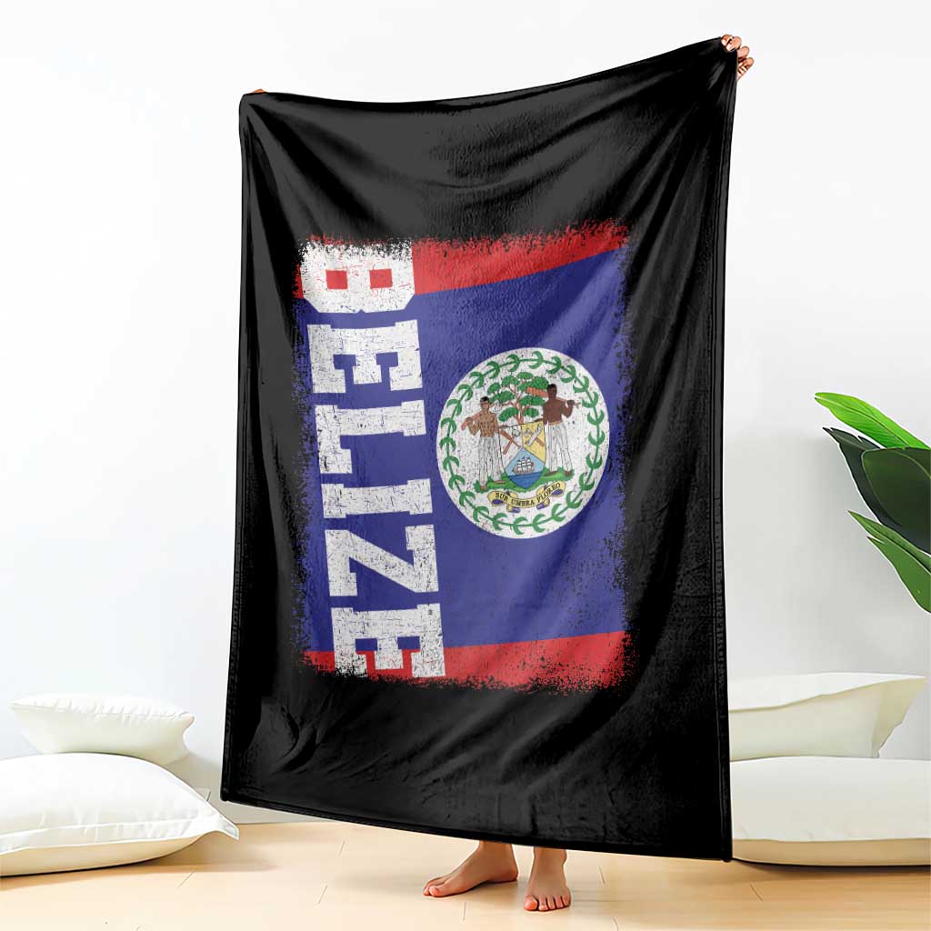 Vintage Belize Throw Blanket Distressed Flag Central American Pride Heritage Gift