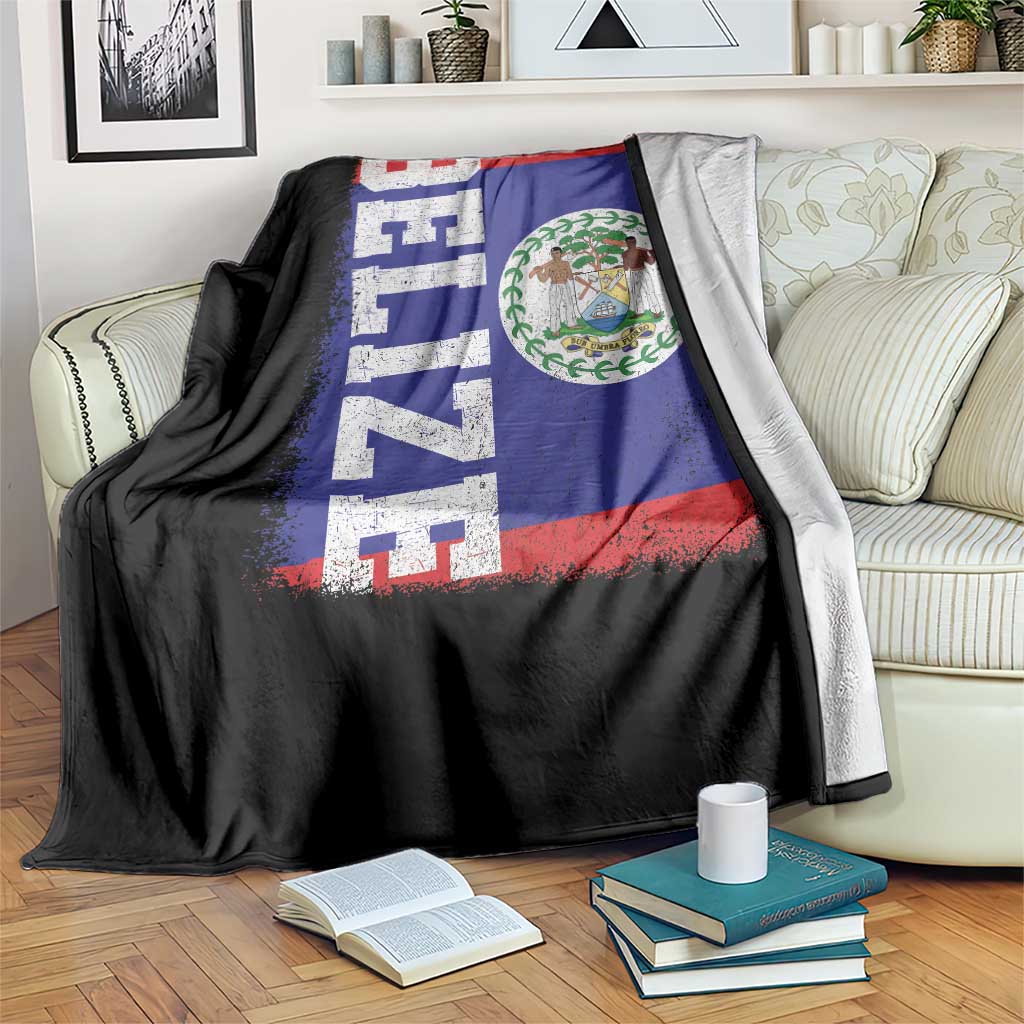 Vintage Belize Throw Blanket Distressed Flag Central American Pride Heritage Gift