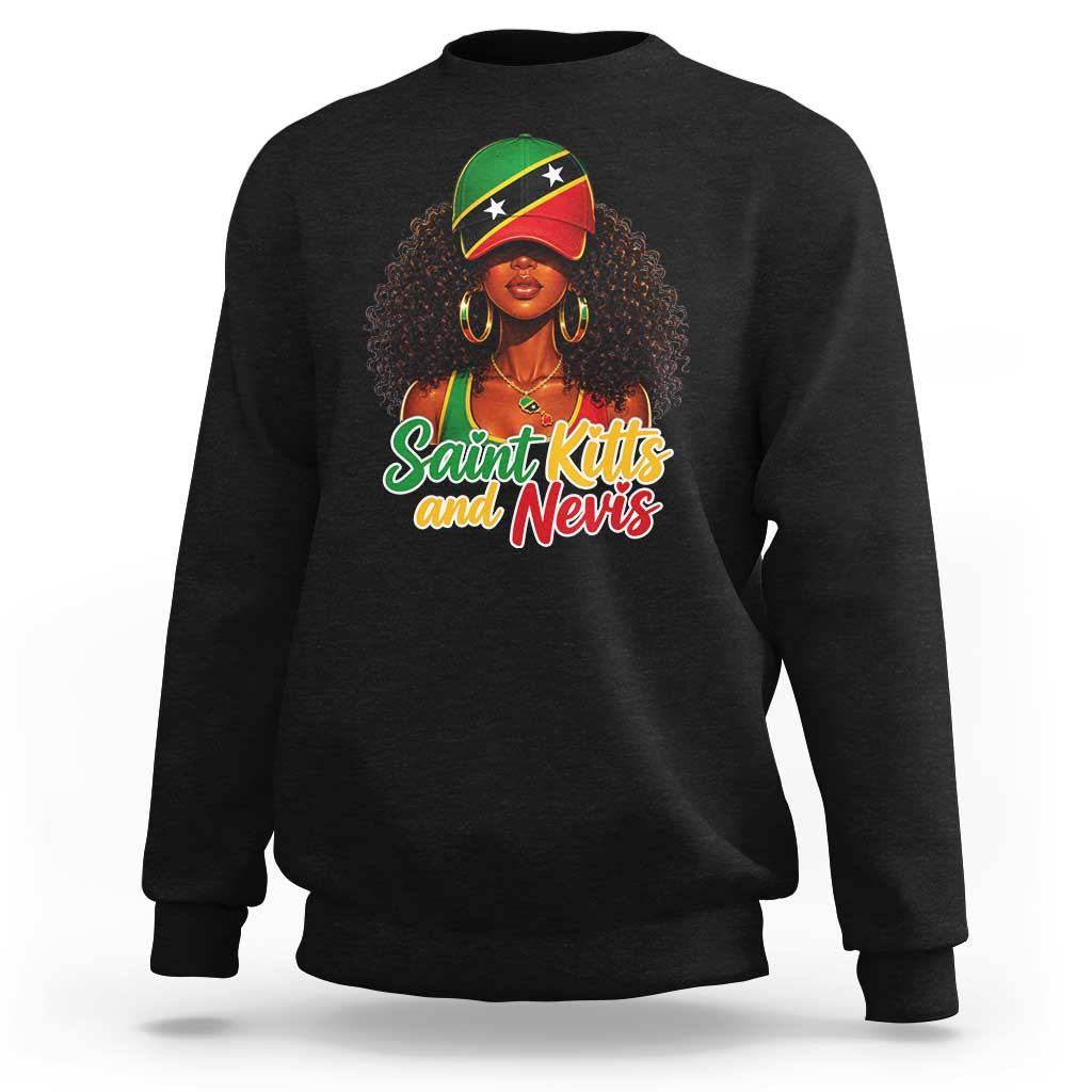 Saint Kitts and Nevis Princess Sweatshirt Melanin Afro Girl Heritage Gift for Black Girls