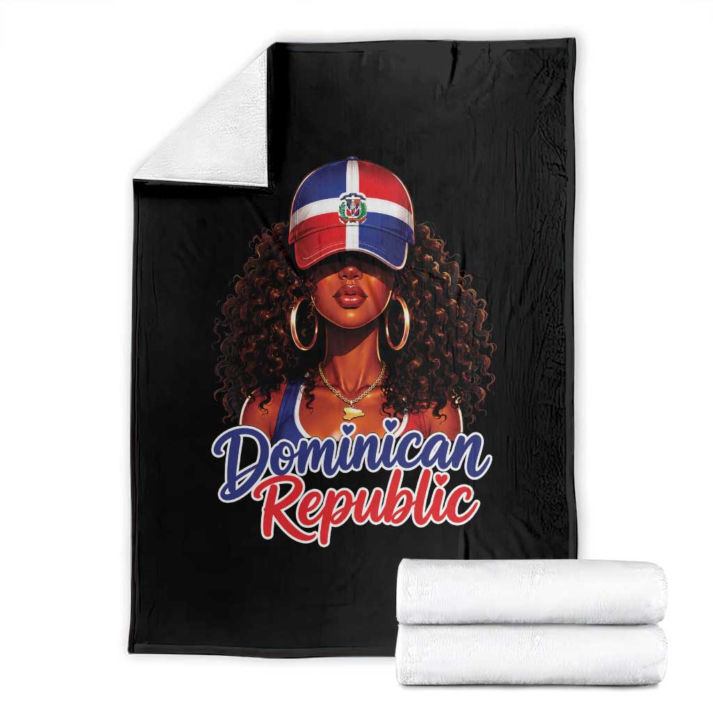 Dominican Republic Princess Throw Blanket Melanin Afro Girl Heritage Gift for Black Girls
