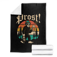 Oktoberfest Bigfoot Alien Beer Throw Blanket Retro German Sasquatch Beer - Wonder Print Shop