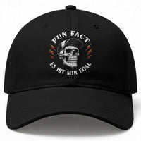 Fun Fact Es Ist Mir Egal Funny German Saying Sarcastic Skull Graphic Baseball Cap