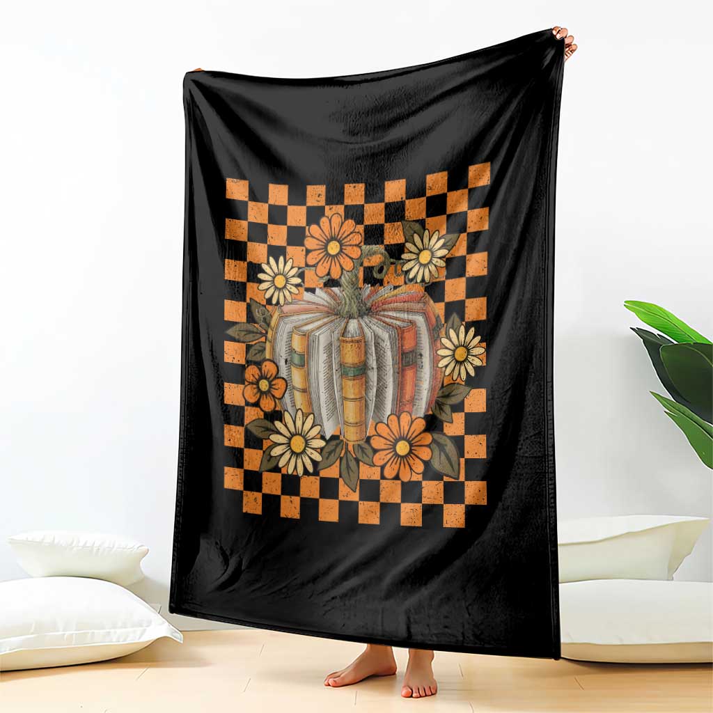 Book Pumpkin Throw Blanket Fall Halloween Book Lover Bookish Gift - Wonder Print Shop