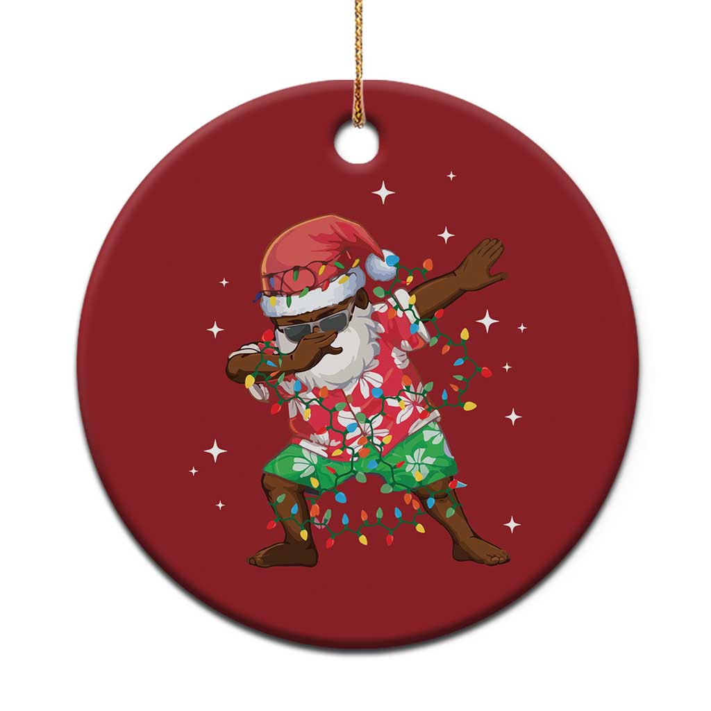 Hawaiian Christmas Ornament Afro African Dabbing Santa Xmas Dab Girls Boys Kids - Wonder Print Shop