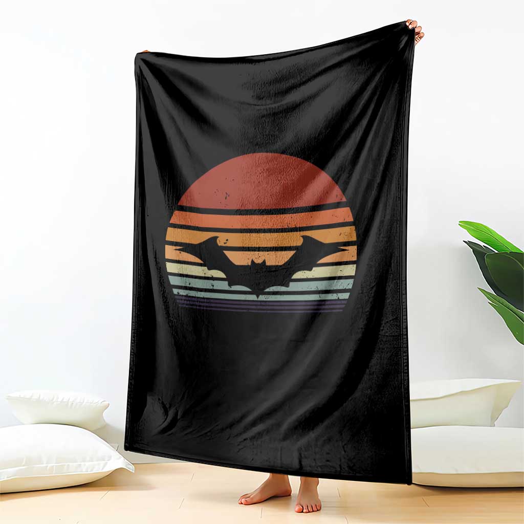 Vintage Retro Fall Halloween Bat Throw Blanket - Wonder Print Shop