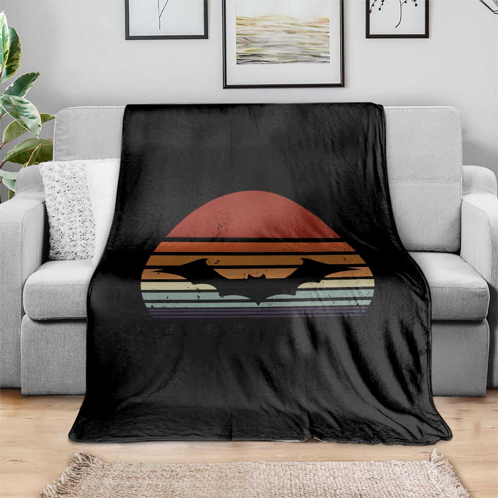 Vintage Retro Fall Halloween Bat Throw Blanket - Wonder Print Shop