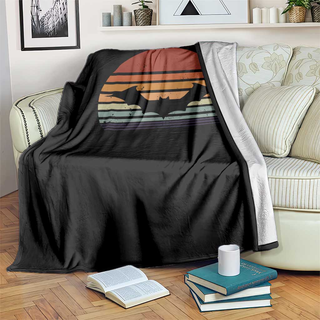 Vintage Retro Fall Halloween Bat Throw Blanket - Wonder Print Shop