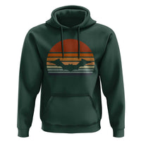 Dark green pullover hoodie with bat graphic on chest and front kangaroo pocket.