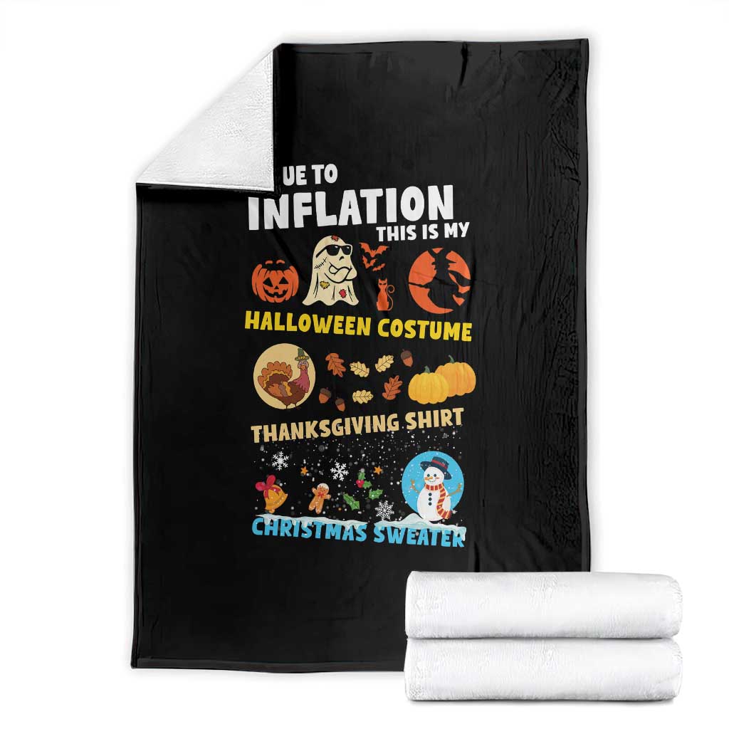 Happy Hallothanksmas Throw Blanket My Spooky Halloween Thanksgiving Ugly Christmas Costume - Wonder Print Shop