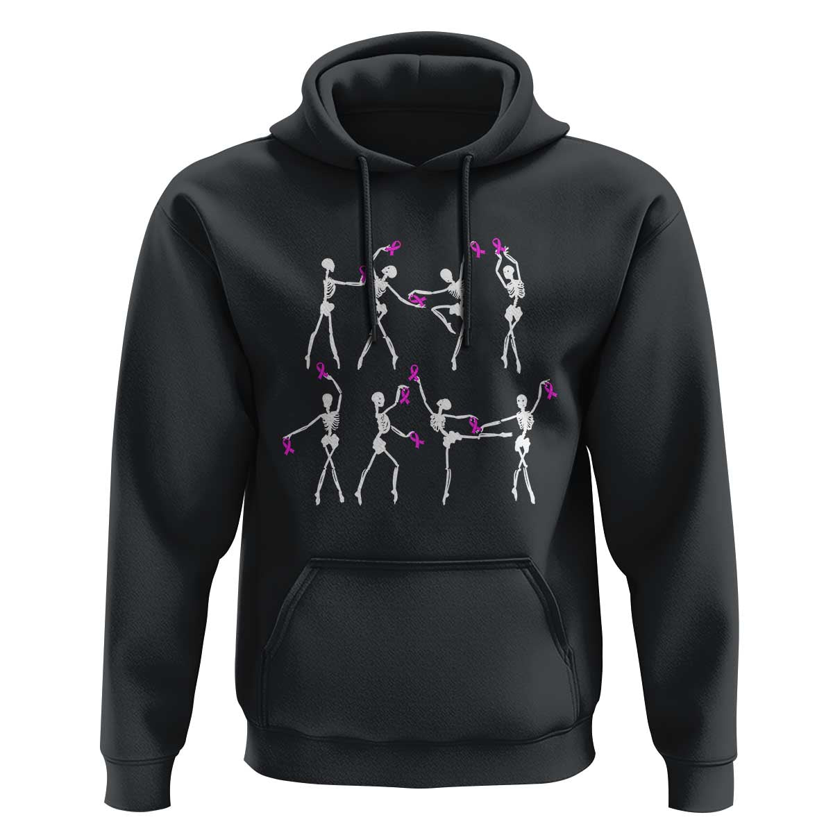 Pink Ribbon Breast Cancer Awareness Hoodie Skeleton Ballerinas Ballet Dance Cute Halloween