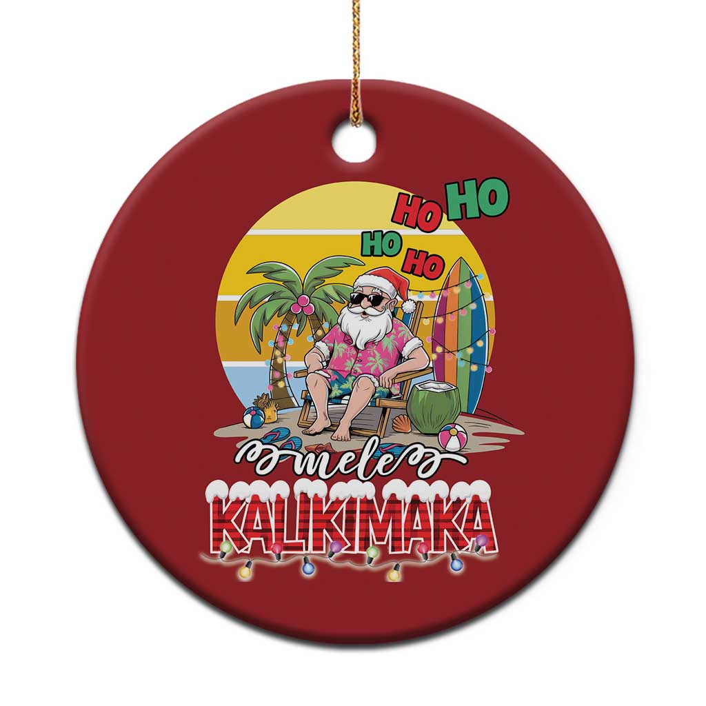 Mele Kalikimaka Hawaiian Christmas Ornament Hawaii Santa Xmas Family Beach Vacation - Wonder Print Shop