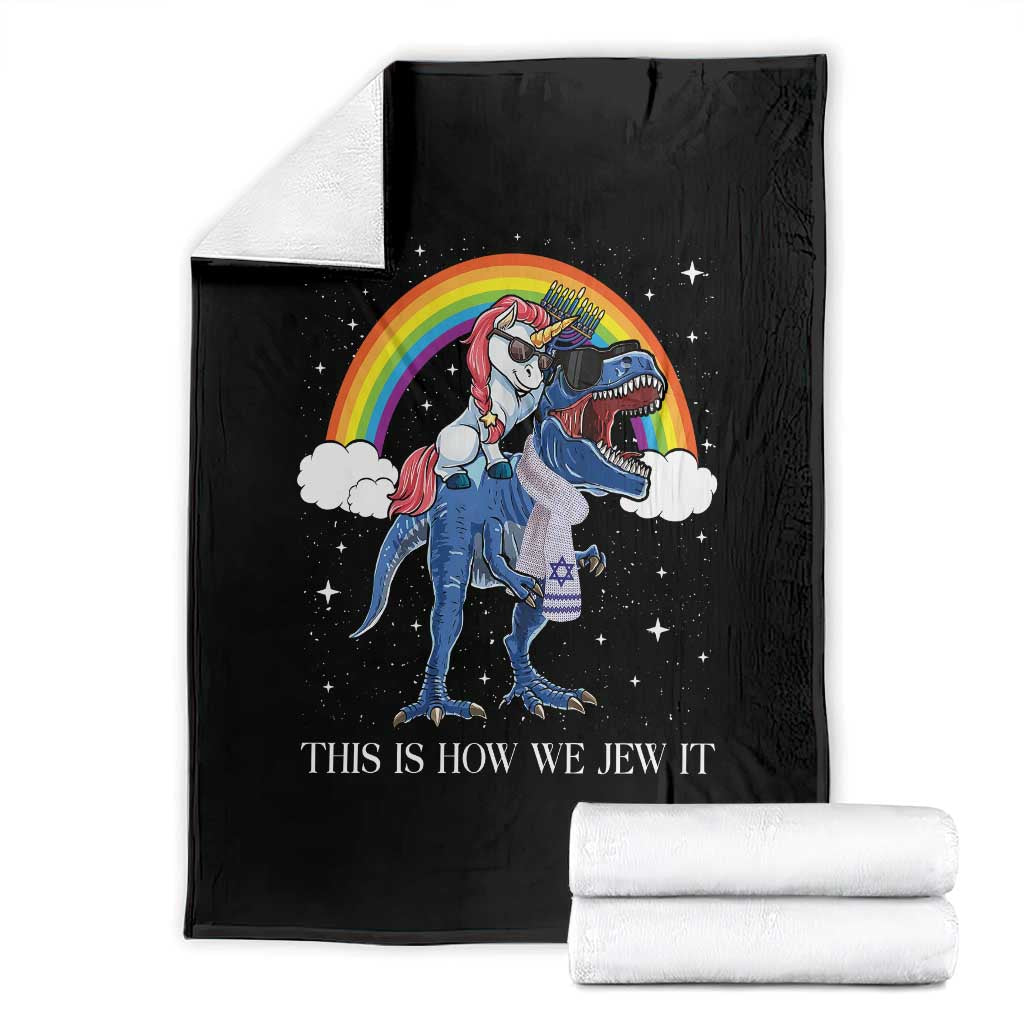 Funny Hanukkah Throw Blanket Jewnicorn This Is How We Jew It - Wonder Print Shop