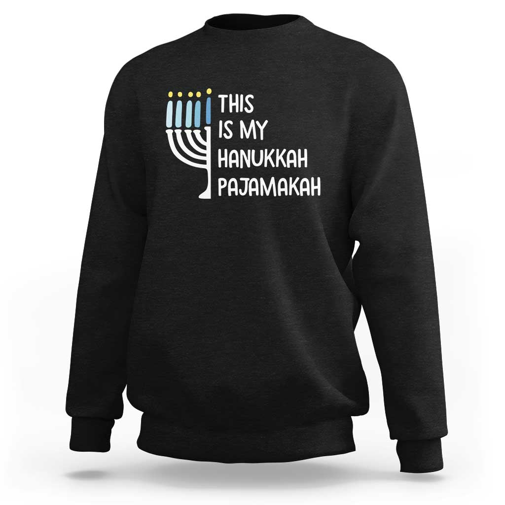 Funny Hanukkah Pajama Sweatshirt This is My Pajamakah Gift Chanukah - Wonder Print Shop