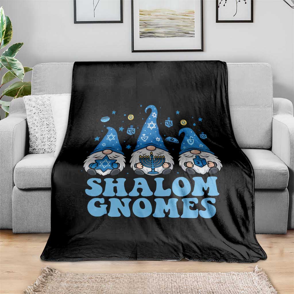 Happy Hanukkah Throw Blanket Retro Groovy Eight Nights Lights - Wonder Print Shop