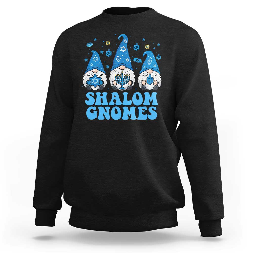 Happy Hanukkah Sweatshirt Retro Groovy Eight Nights Lights - Wonder Print Shop