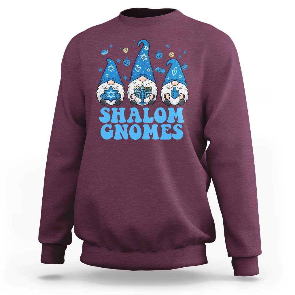 Happy Hanukkah Sweatshirt Retro Groovy Eight Nights Lights - Wonder Print Shop