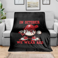 Red October Phillies Throw Blanket Philadelphia Baseball Drip Boy - Wonder Print Shop