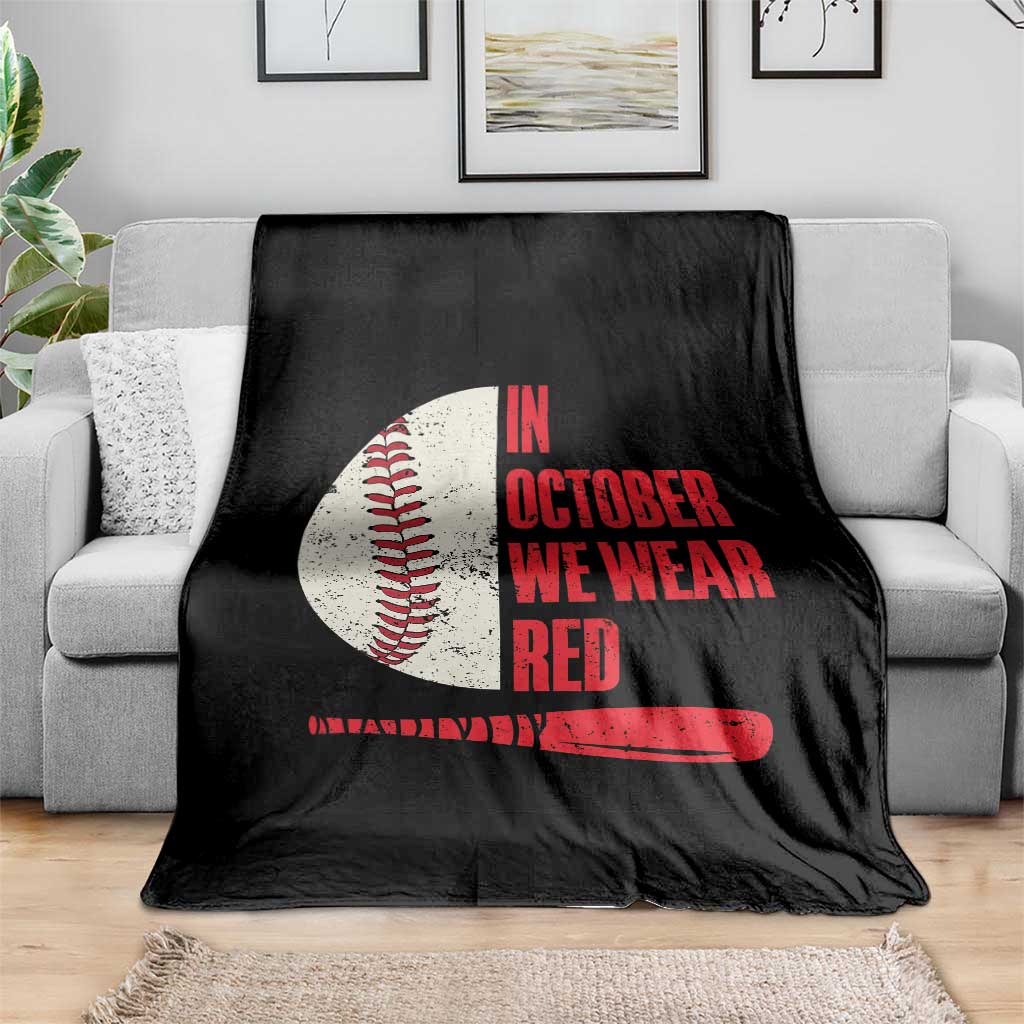 Red October Phillies Throw Blanket Retro Philadelphia Baseball Fan - Wonder Print Shop