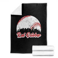 Vintage Red October Throw Blanket Philadelphia Skyline Retro Philly Cityscape - Wonder Print Shop