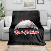 Vintage Red October Throw Blanket Philadelphia Skyline Retro Philly Cityscape - Wonder Print Shop