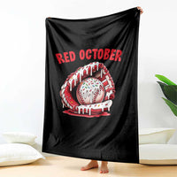 Red October Throw Blanket Baseball Drip Ice Cream Sprinkles Baseball Glove - Wonder Print Shop