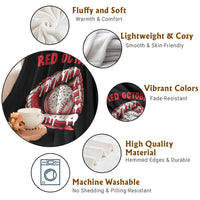 Red October Throw Blanket Baseball Drip Ice Cream Sprinkles Baseball Glove - Wonder Print Shop