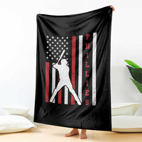 Phillies Baseball Throw Blanket Cool Distressed Philadelphia Red October US Flag - Wonder Print Shop