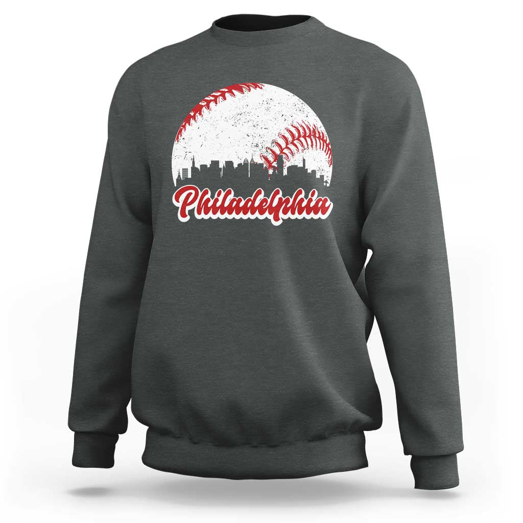 Philadelphia Baseball Sweatshirt Vintage Skyline City - Wonder Print Shop