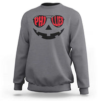 Halloween Phillies Sweatshirt Philadelphia Baseball Red October Jackolantern Pumpkin Face - Wonder Print Shop