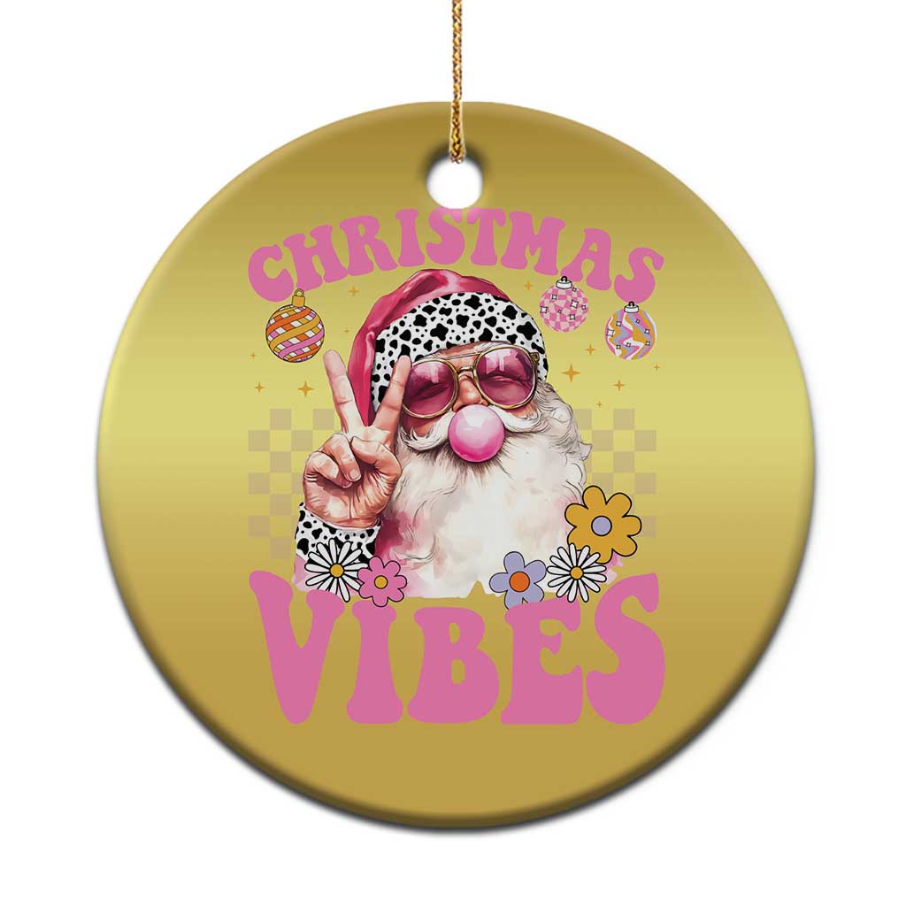 Retro Santa Christmas Ornament Pink Xmas Vibes Groovy Santa Claus Womens Kids Girls Gifts - Wonder Print Shop