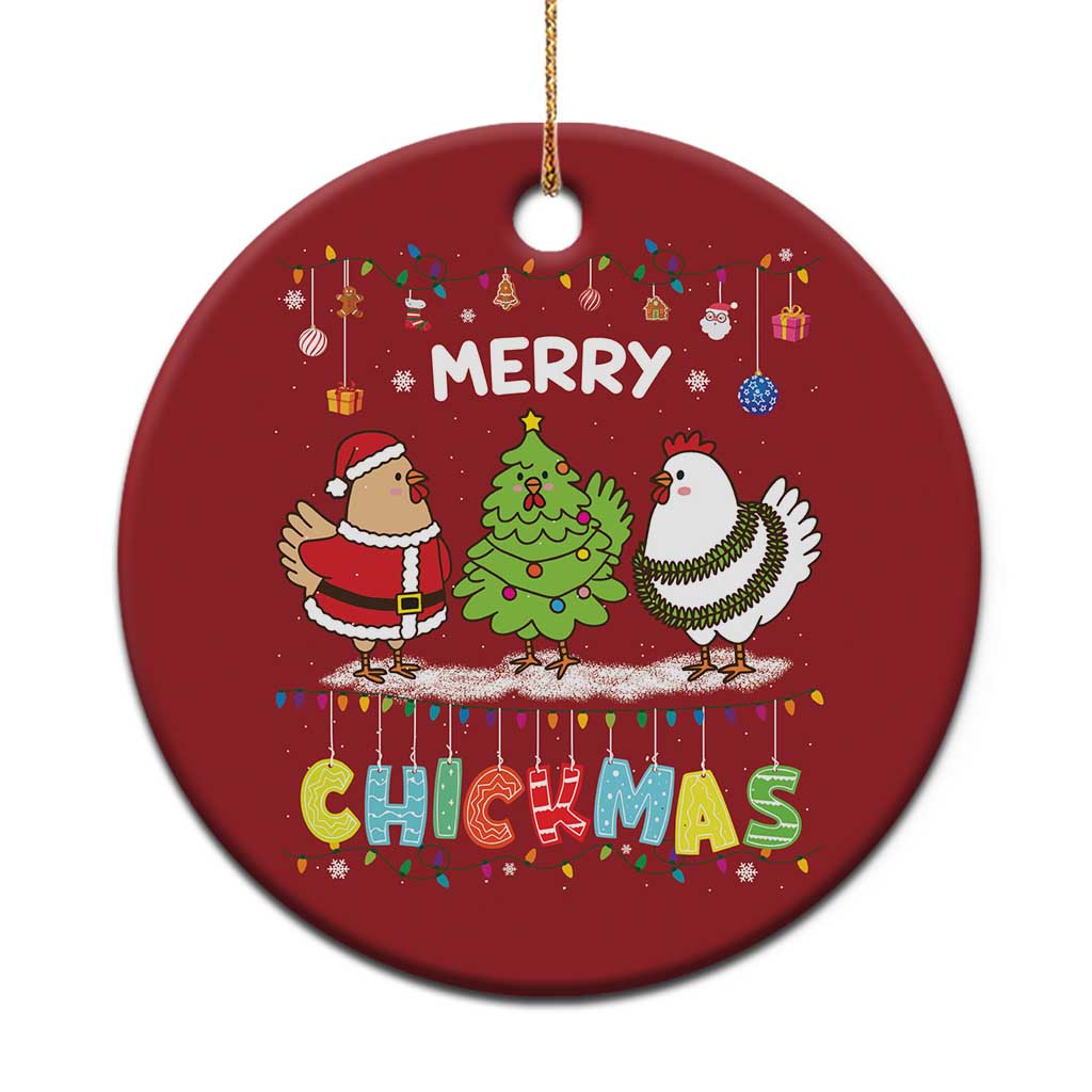 Xmas Chickens Christmas Ornament Lover Gift Farm Gift Merry Chickmas - Wonder Print Shop