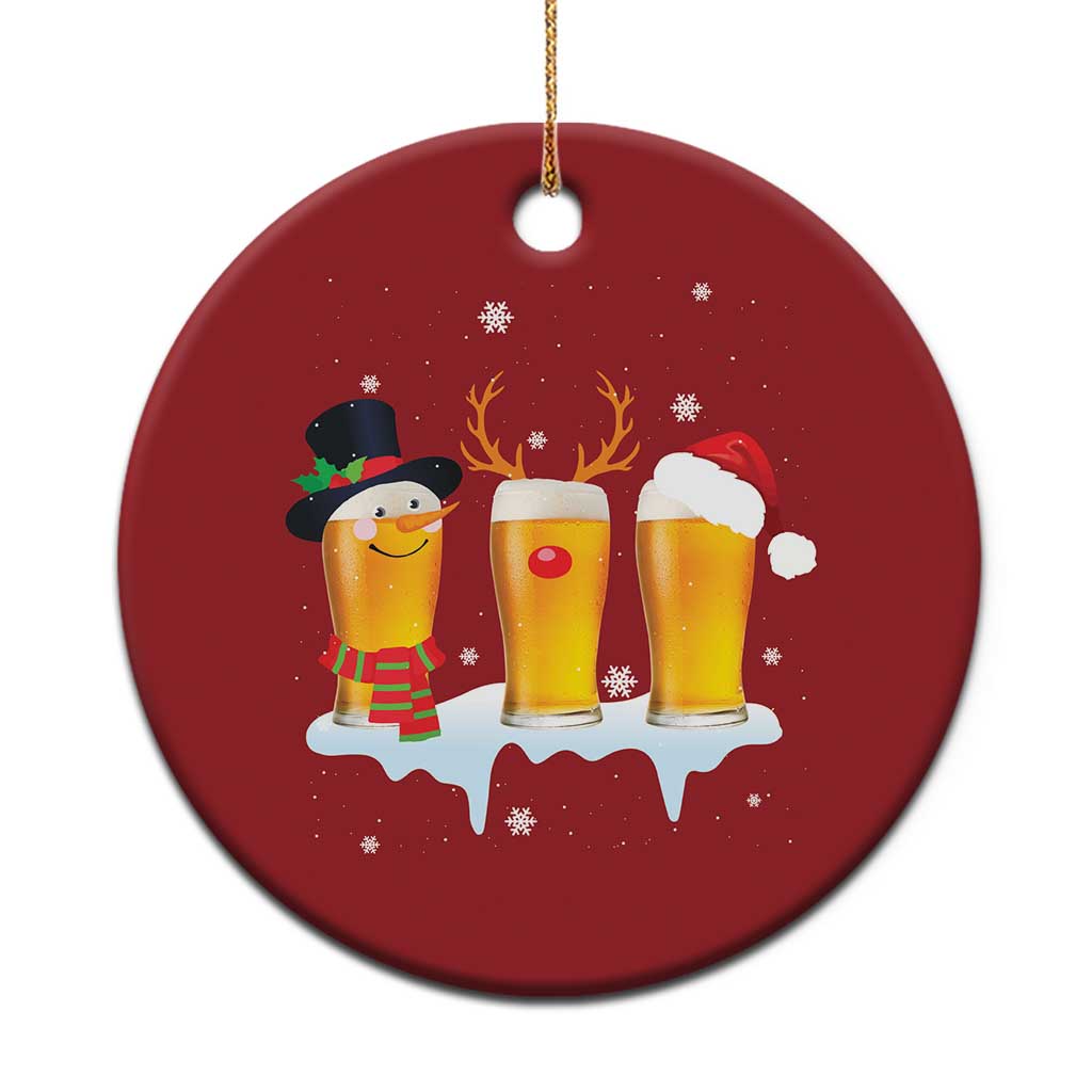 Funny Beer Christmas Ornament Reindeer Santa Drinking Lovers - Wonder Print Shop