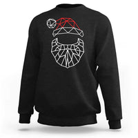 Men's black sweatshirt with geometric Santa face and red hat graphic
