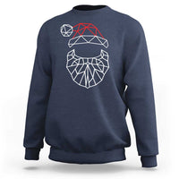 Men's navy sweatshirt with geometric Santa face and red hat graphic