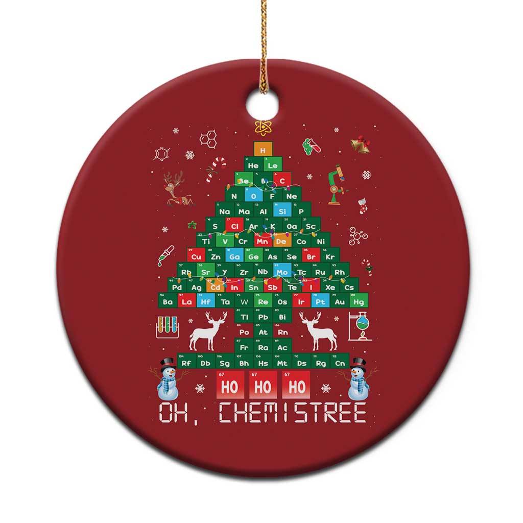 Xmas Chemistry Teacher Christmas Ornament Oh Chemistree Laboratory Lab Tech Teacher Xmas Gift - Wonder Print Shop