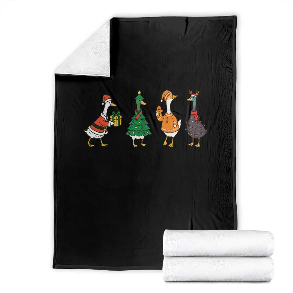 Christmas Ducks Throw Blanket Funny Animals Farm Lover Gift Xmas Light - Wonder Print Shop