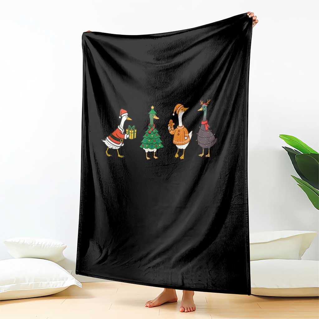 Christmas Ducks Throw Blanket Funny Animals Farm Lover Gift Xmas Light - Wonder Print Shop