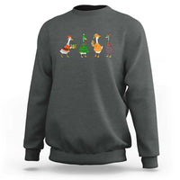 Christmas Ducks Sweatshirt Funny Animals Farm Lover Gift Xmas Light - Wonder Print Shop