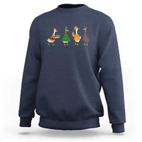 Christmas Ducks Sweatshirt Funny Animals Farm Lover Gift Xmas Light - Wonder Print Shop