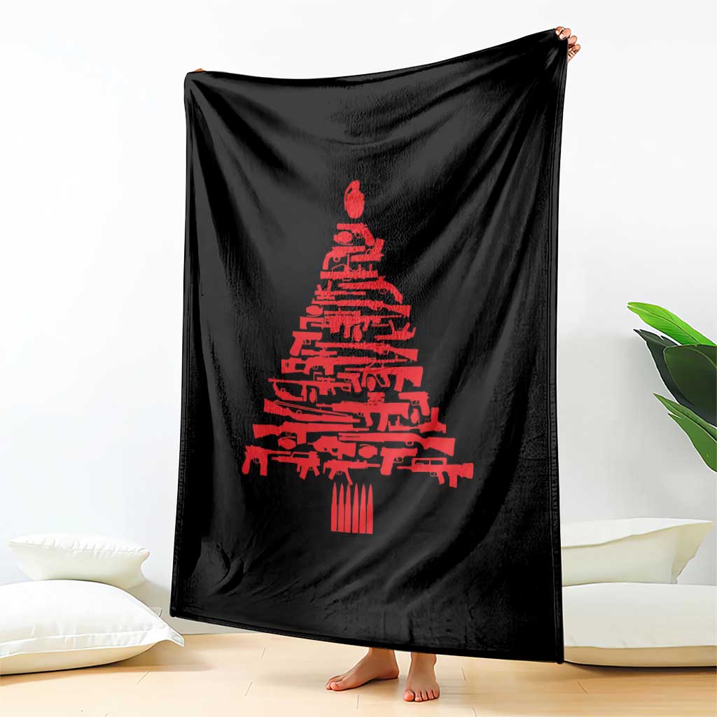 Funny Guns Christmas Throw Blanket 2nd Amendment Xmas Tree Gun Lovers - Wonder Print Shop