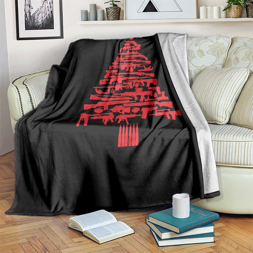Funny Guns Christmas Throw Blanket 2nd Amendment Xmas Tree Gun Lovers - Wonder Print Shop