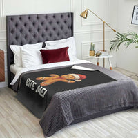Funny Xmas Gingerbread Man Throw Blanket Cookie Bite Me - Wonder Print Shop