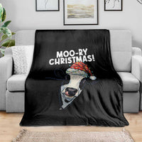 Christmas Cow Throw Blanket Funny Moo Ry Christmas Farmer Gift - Wonder Print Shop