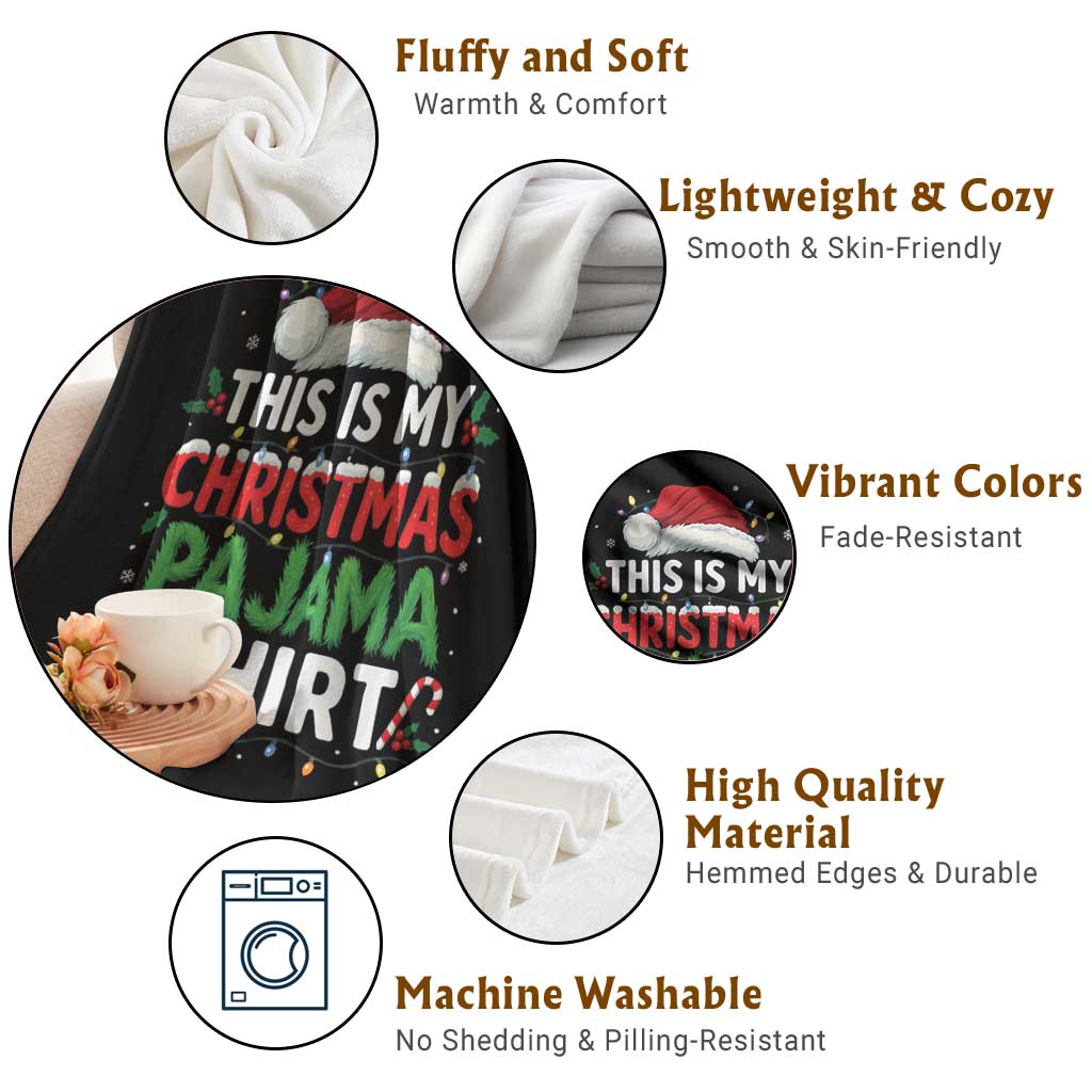 This Is My Christmas Pajama Throw Blanket Funny Xmas PJs - Wonder Print Shop