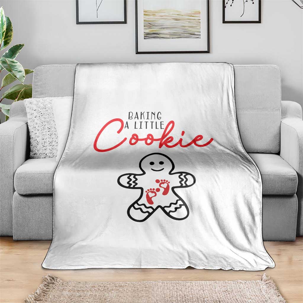 Christmas Pregnant Throw Blanket Baking A Little Cookie Maternity Gingerbread - Wonder Print Shop