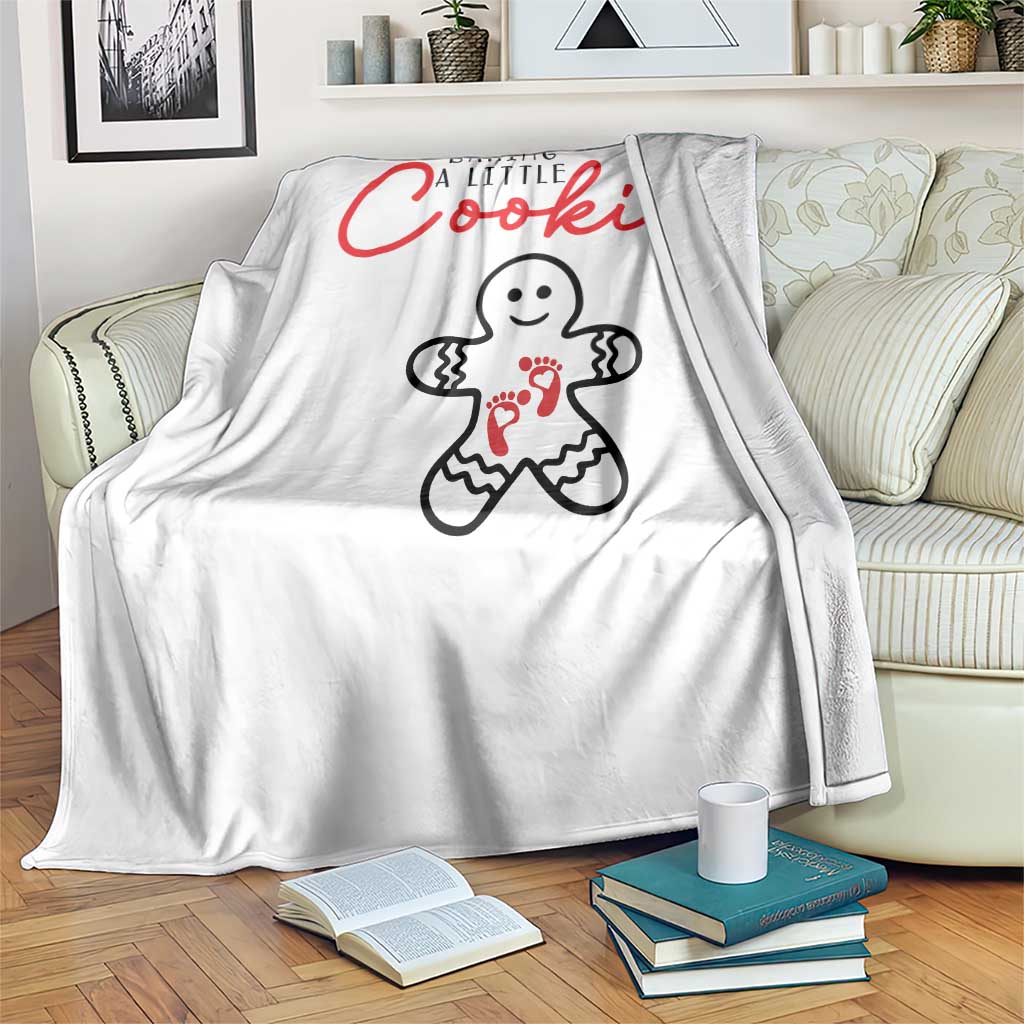 Christmas Pregnant Throw Blanket Baking A Little Cookie Maternity Gingerbread - Wonder Print Shop