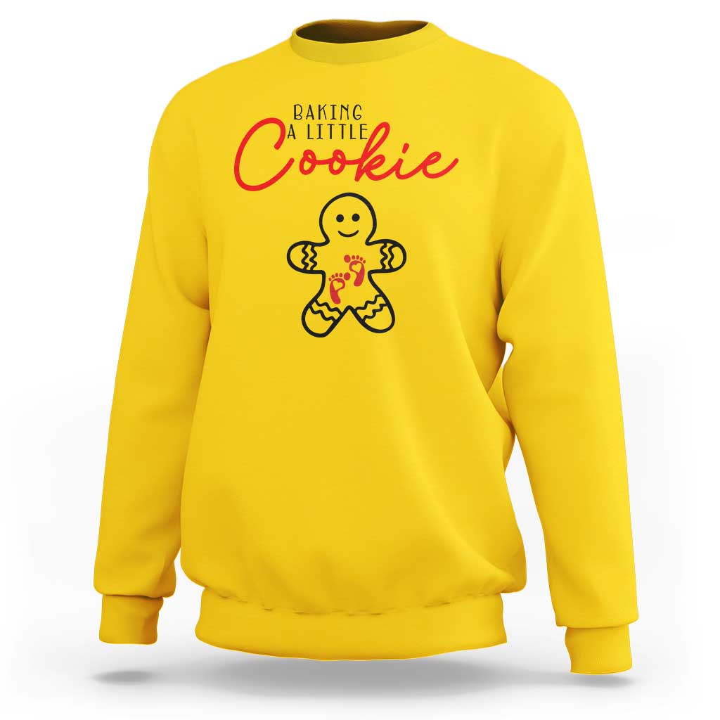 Christmas Pregnant Sweatshirt Baking A Little Cookie Maternity Gingerbread - Wonder Print Shop
