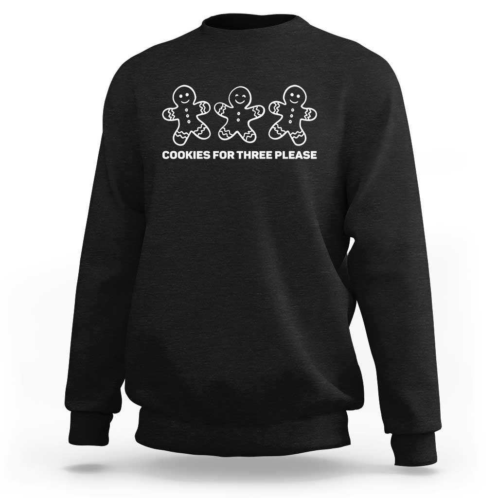 Cookies For Three Please Pregnancy Announcement Christmas Sweatshirt - Wonder Print Shop